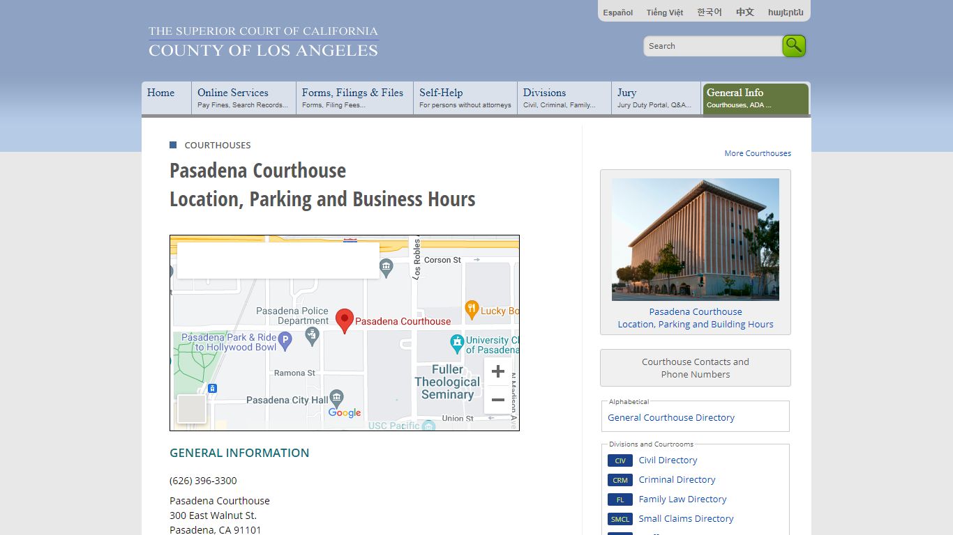 Courthouses in Los Angeles County - Contacts and Locations - LA Court